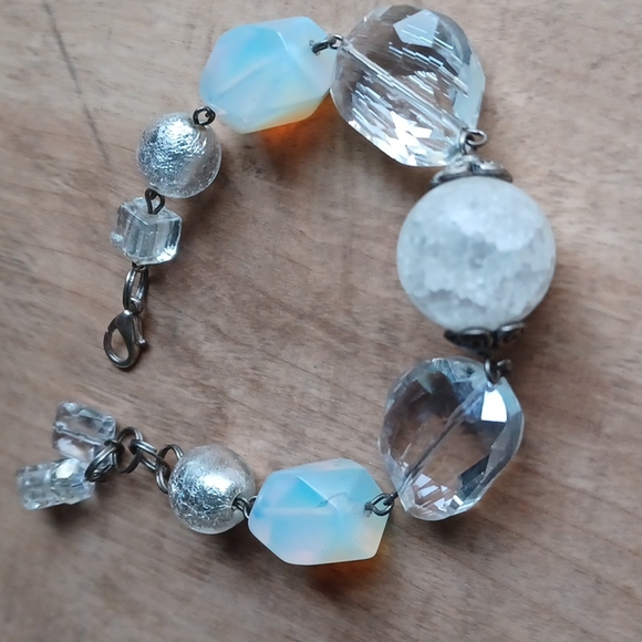 Bracelet white marble quartz stones moonstones - Picture 5 of 9